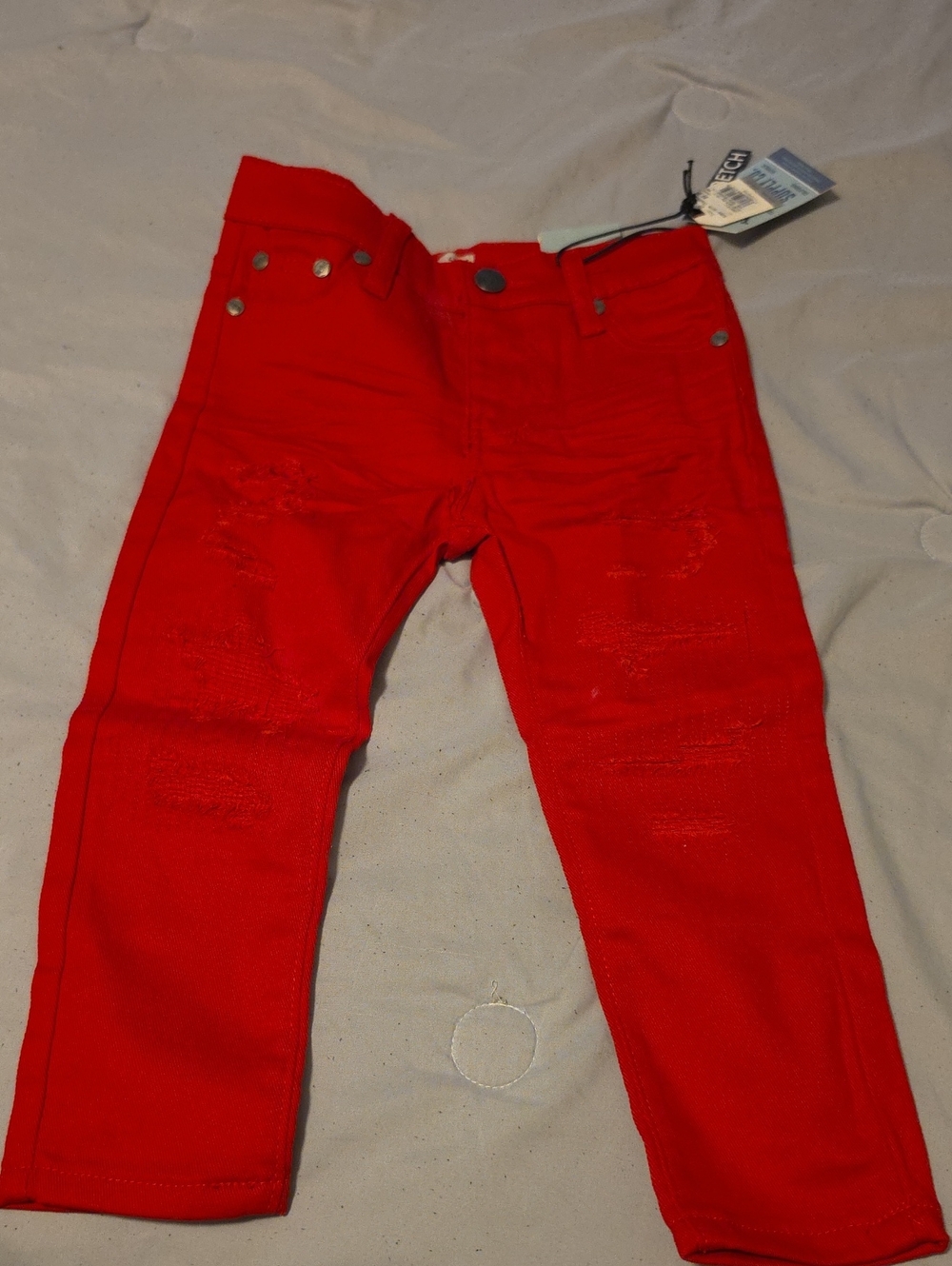 Lee Bright Red Ripped Kids Jeans